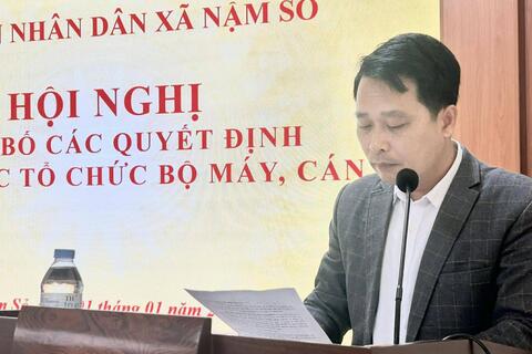 XÃ NẬM SỎ TỔ CHỨC HỘI NGHỊ CÔNG BỐ QUYẾT ĐỊNH THÀNH LẬP TRUNG TÂM DỊCH VỤ TỔNG HỢP XÃ NẬM SỎ