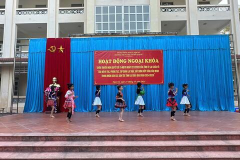 TRƯỜNG THCS NẬM SỎ - HOẠT ĐỘNG NGOẠI KHÓA TUYÊN TRUYỀN NGHỊ QUYẾT 15-NQ/TU